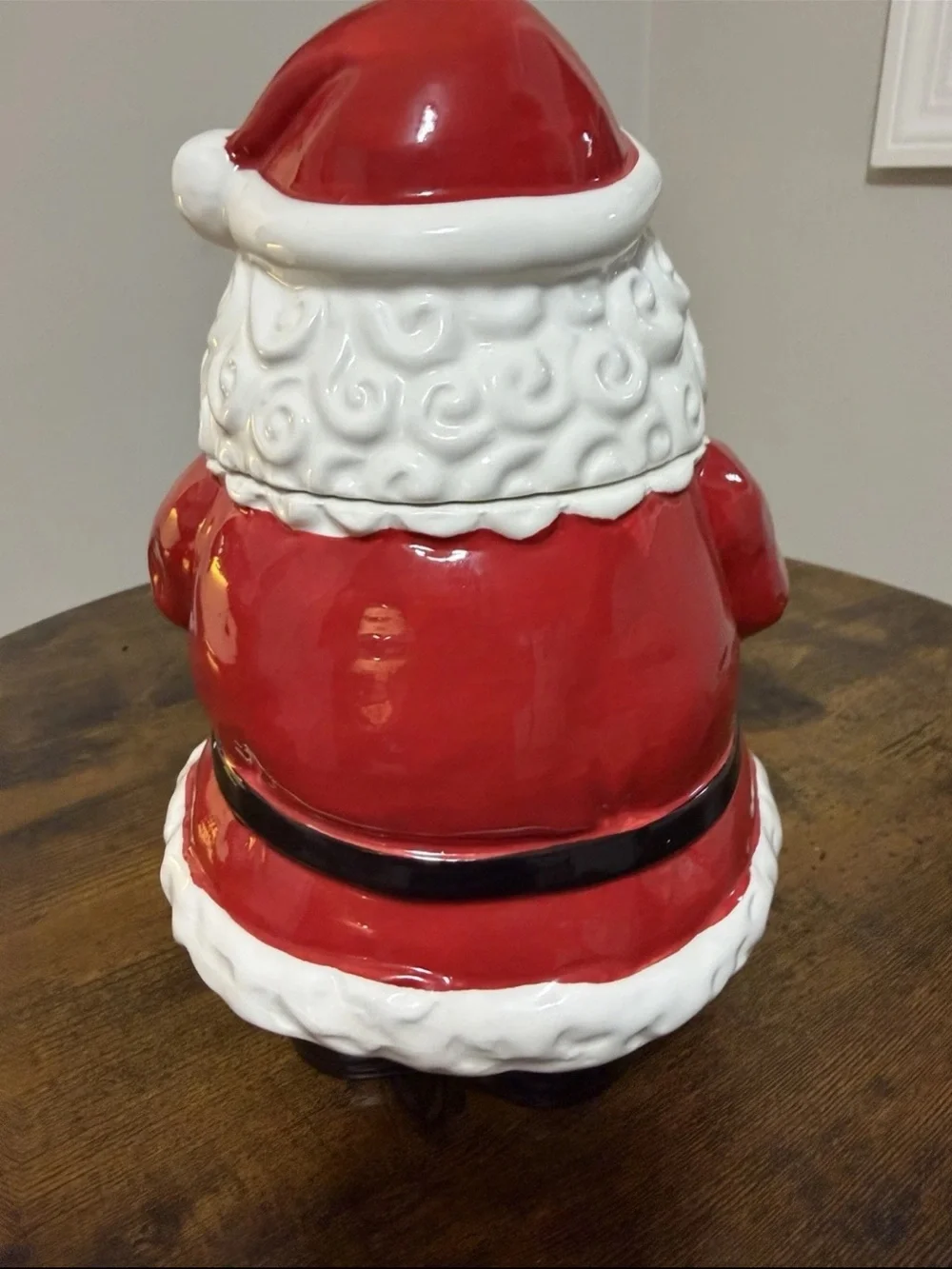Festive Santa Cookie Jar - Red Holiday Décor